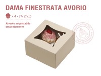 SCATOLE CON FINESTRA TRASPARENTE per muffin, cupcake, torte, dolci, semifreddi, tartine
